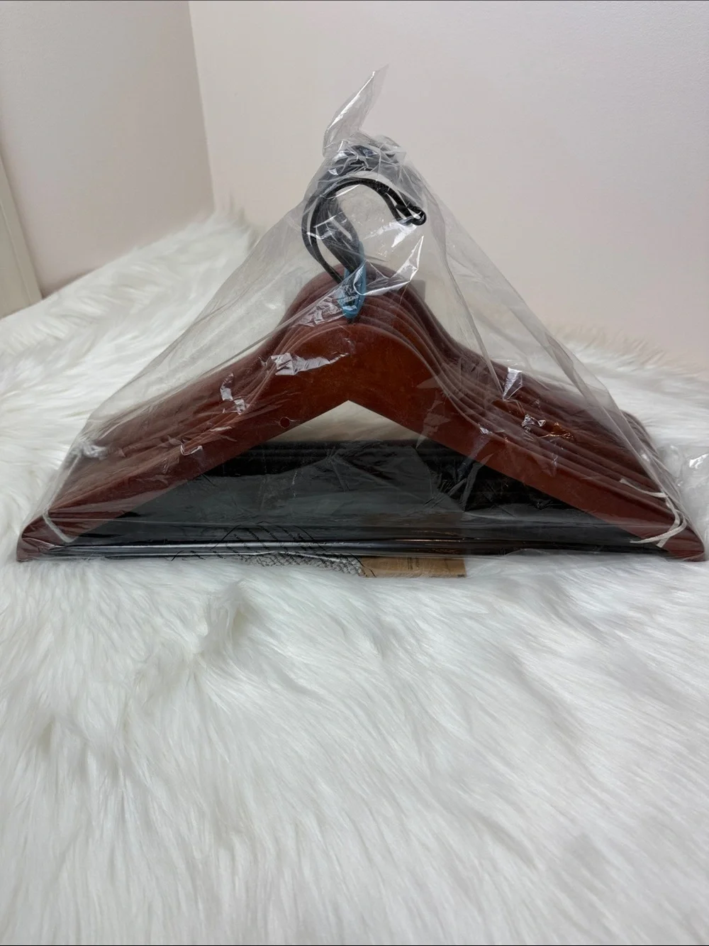 Brookstone Premium Wooden Hangers with Bar in Mahogany  - Set of 10